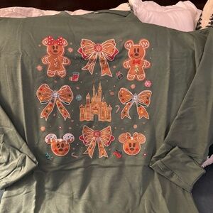 Mickey and Minnie Mouse Christmas Gingerbread Theme Pullover